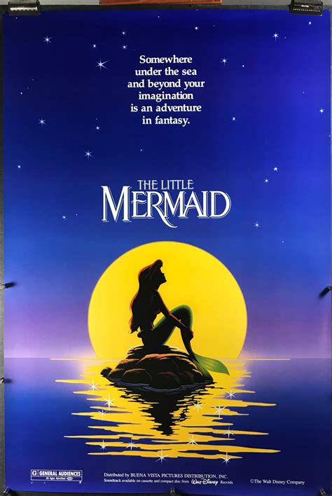 THE LITTLE MERMAID, Original Vintage Walt Disney Teaser Movie Poster - Original Vintage Movie ...