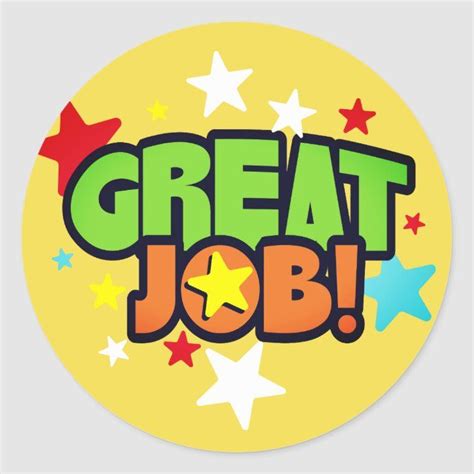 Great job stars employee recognition stickers | Zazzle | Motivation for ...