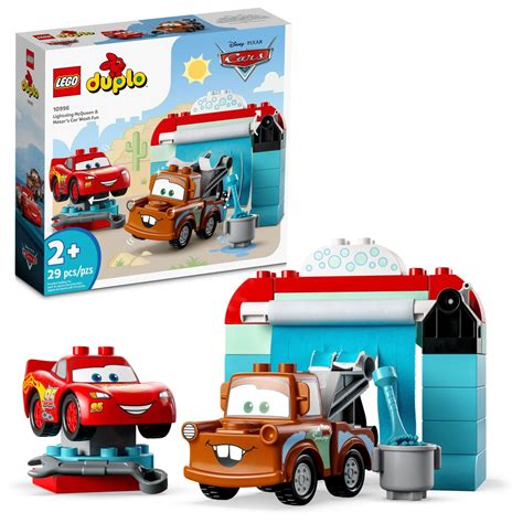 Buy LEGO DUPLO Disney and Pixar's Cars Lightning McQueen & Mater's Car Wash Fun 10996, Buildable ...