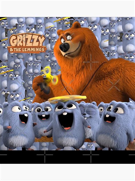 "Grizzy and Lemmings funny happy" Poster for Sale by FerraraStamps | Redbubble