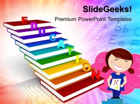 Education On Books As Staircase Future PowerPoint Templates And ...