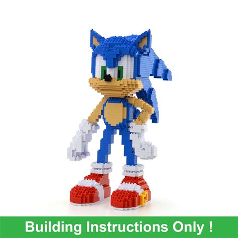 Sonic Boy Brick Sculpture Building Instruction (Using JEKCA Lego Bricks) MOC - Digital Goods