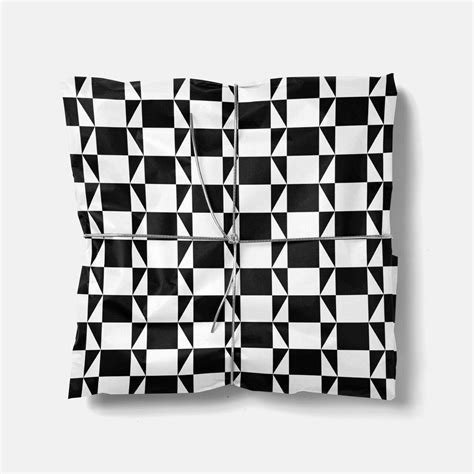 Black and White Geo Shapes Gift Wrap | Michaels