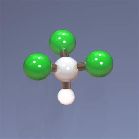 3d Molecule Trichlorofluoromethane Model