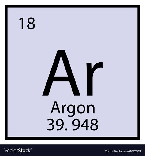 Argon chemical symbol isolated icon periodic Vector Image