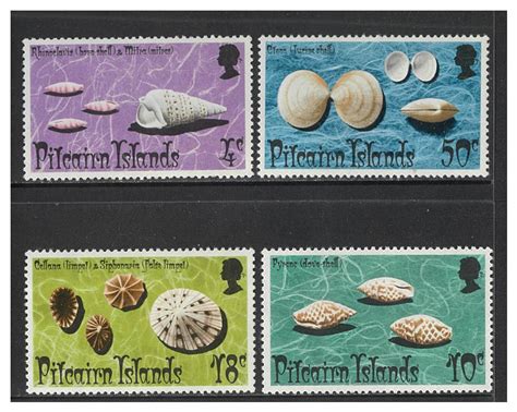 Pitcairn Islands 1974 Shells Set of 4 Stamps SG147/50 MUH