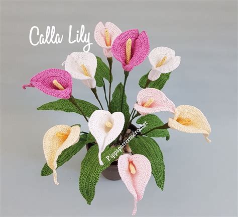 Crochet Calla Lily Pattern photo tutorial Crochet Calla Lily | Etsy