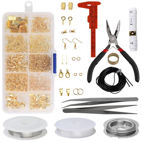 Jewelry Making Kit Jewelry Findings Starter Kit, TSV 905pcs Gold ...