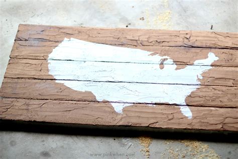 DIY Faux Wood Pallet Map Art - PinkWhen