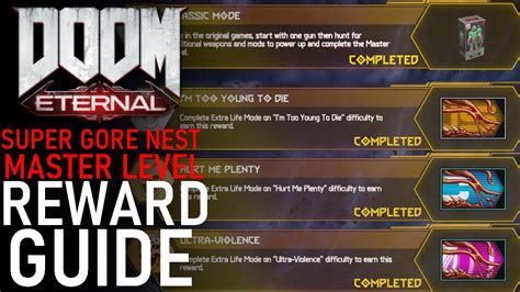 Doom Eternal - Master Level Reward Guide (Super Gore Nest) - YouTube