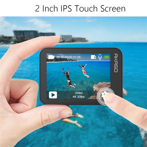 AKASO V50X WiFi Action Camera Native 4K30fps Sport Camera with EIS Touch Screen Adjustable View ...