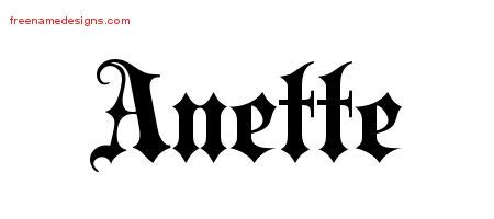 Old English Name Tattoo Designs Anette Free - Free Name Designs