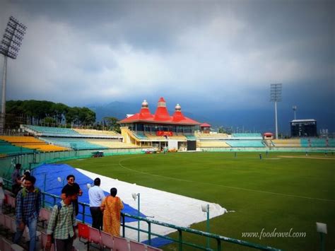 Watching at Cricket Match at Dharamshala Cricket Stadium