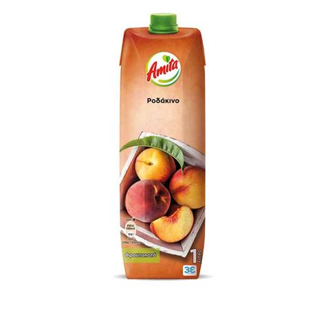 Amita-Peach Juice 1l - Greek Food Shop by Select Bakery