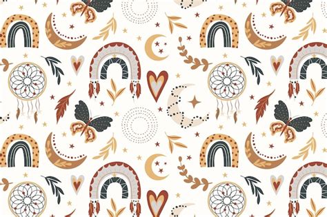 Free Vector | Hand drawn boho pattern design