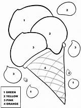Easy Ice Cream Color By Number Coloring Page  Free Printable sketch template
