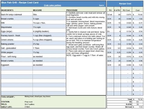 recipe costing template excel download — excelxo.com