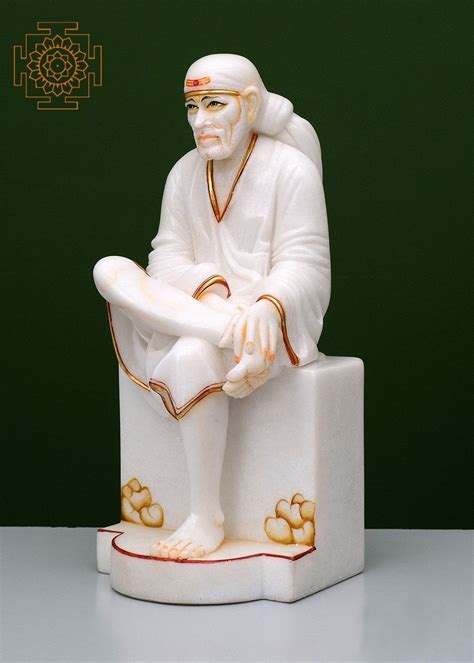 18" Sai Baba Statue | Handmade| Shirdi Sai Baba | Marble Sai Baba ...