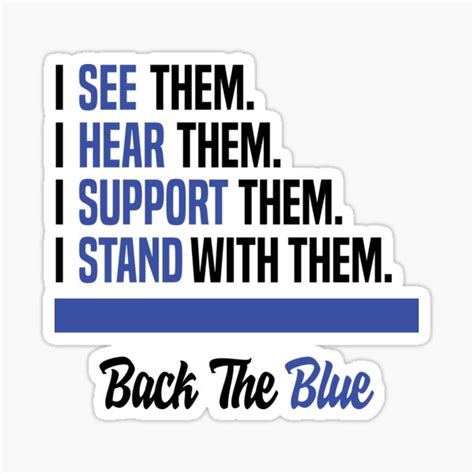 "Back the Blue Police Support thin blue line Flag Gift Idea" Sticker ...