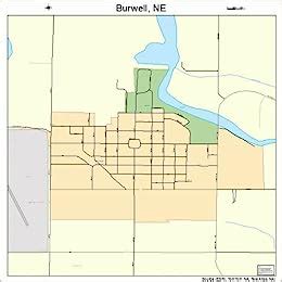 Large Street & Road Map of Burwell, Nebraska NE - Printed poster size wall atlas of your home ...