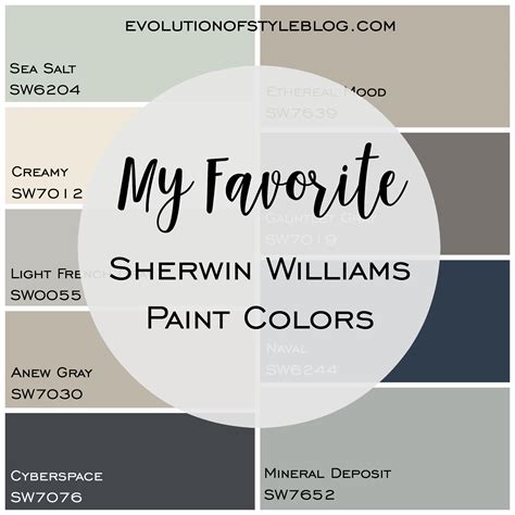 My Favorite Sherwin Williams Paint Colors - Evolution of Style