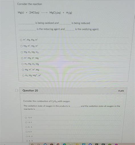 Solved Consider the reaction Mg(s) + 2HCl(aq) MgCl2(aq) + | Chegg.com