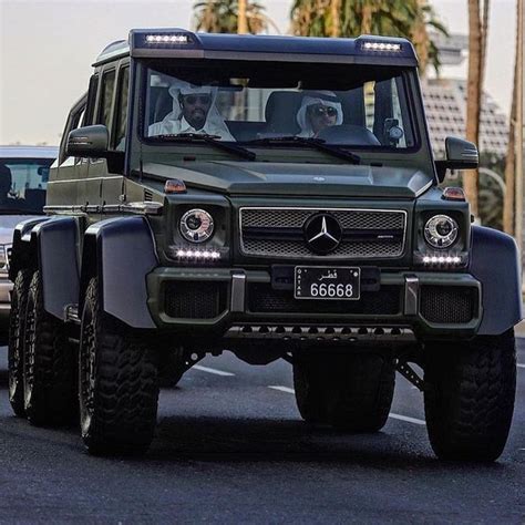 Green Mercedes G-Class and Other Luxury Cars