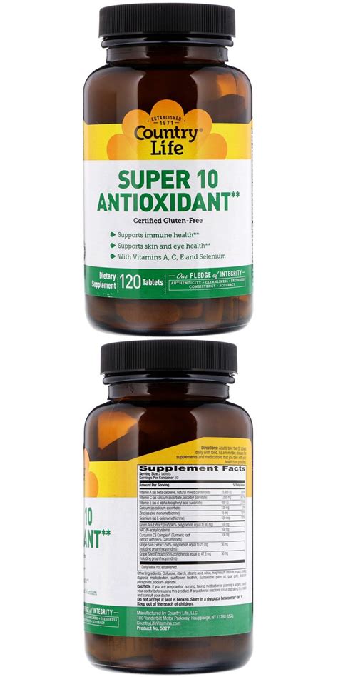 Super 10 Antioxidant, 120 Tablets by Country Life | Antioxidants ...