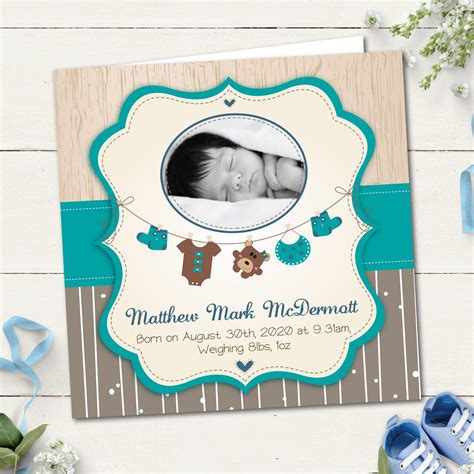 Baby Clothes Thank You Card (Blue) - The Paperlane