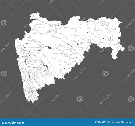 Map Of Maharashtra With Lakes And Rivers Vector Illustration | CartoonDealer.com #196689194