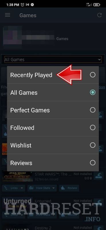 How to View Recently Played on Steam - HardReset.info