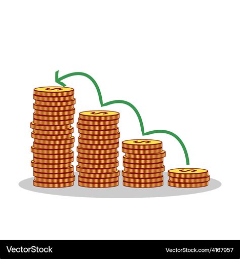 Isolated cartoon gold coin investment growth Vector Image