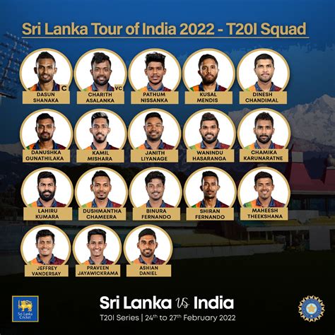 Sri Lanka T20I squad for India tour 2022 - Sri Lanka Cricket