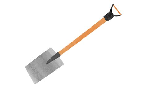 Gardening spade watercolor style vector illustration isolated on white background. Spade shovel ...