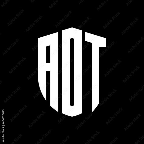 ADT letter logo design. ADT modern letter logo with black background ...