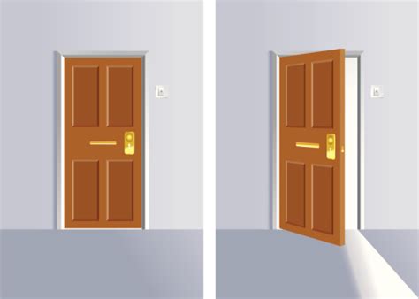 Opening And Close Door Stock Illustration - Download Image Now - iStock