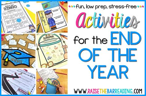 5 PRINTABLE AND DIGITAL END OF YEAR ACTIVITIES FOR ELEMENTARY STUDENTS - Raise the Bar Reading