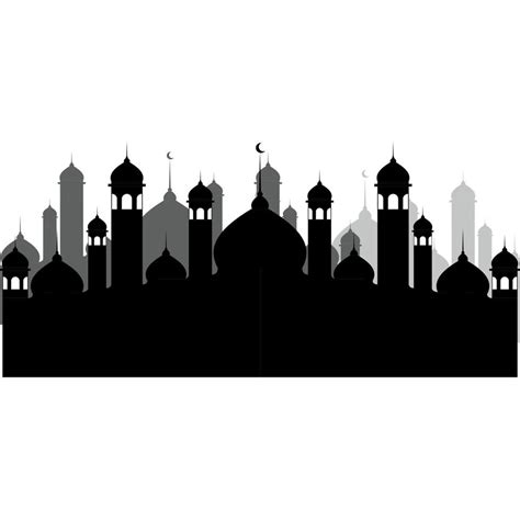 Illustration of Islamic Mosque Silhouette Vector 7438243 Vector Art at ...