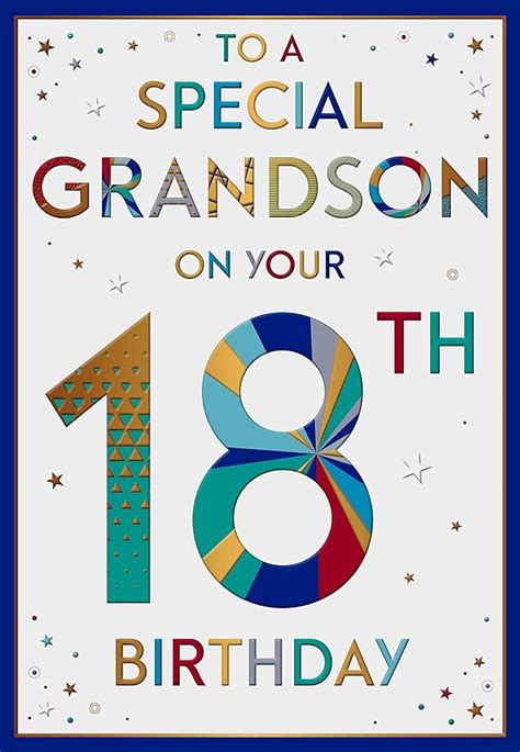 Grandson 18th Birthday Card - 9 x 6.25 Inches - Words and Wishes: Amazon.co.uk: Office Products