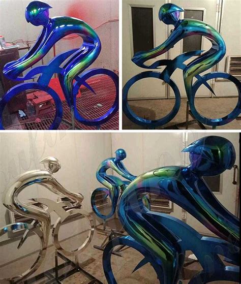 Metal Bicycle Decor Modern Stainless Steel Bicycle Sculpture Art for ...