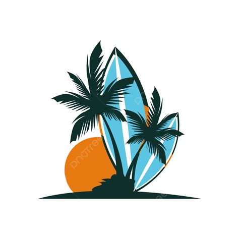 Beach Surfing Logo Vector, Beach, Logo, Graphic PNG and Vector with Transparent Background for ...