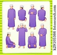 Muslim praying postion Clip Art | k29105356 | Fotosearch