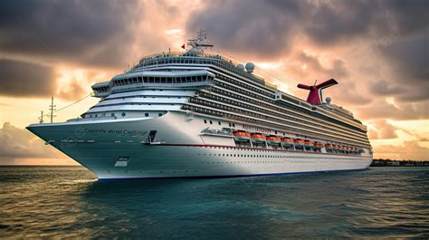 Carnival Cruise Ship At Sunset Background, Carnival Cruise Ships ...