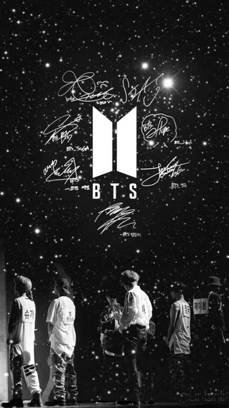 BTS | BLACK AND WHITE | SIGNED | LOCK SCREEN | WALLPAPER | Bts black ...