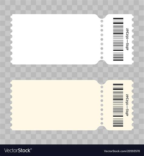 Ticket template modern trendy blank design. Vector admit ticket with barcode for cinema movie ...