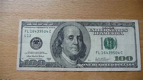 100 Dollar bill / 100 Dollar banknote Series 2003A - YouTube