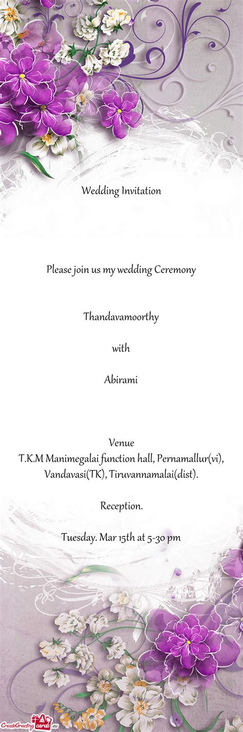 Please join us my wedding Ceremony - Free cards