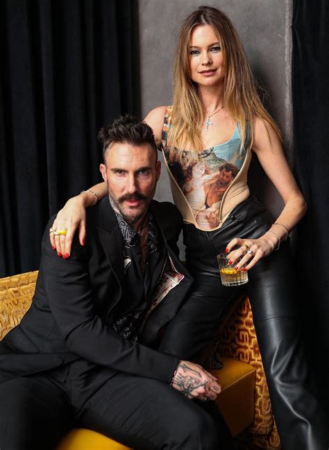 Adam Levine and Behati Prinsloo Kiss at Vanity Fair Oscars Party After Cheating Scandal