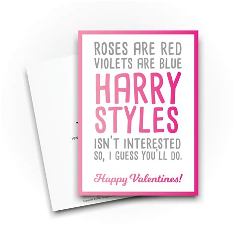 Funny Valentines Cards Roses Are Red Poem Joke for Boyfriend - Etsy