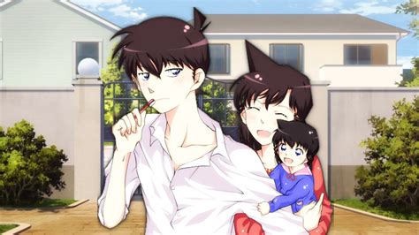 Ran and Shinichi with their daughter | Detektiv conan, Conan, Coole zeichnungen